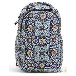 Vera Bradley NWT Travel Backpack Lisbon Medallion Cool blue white purple green Lisbon Medallion Coo Lighten Up Large Traveler Duffel  main image 4